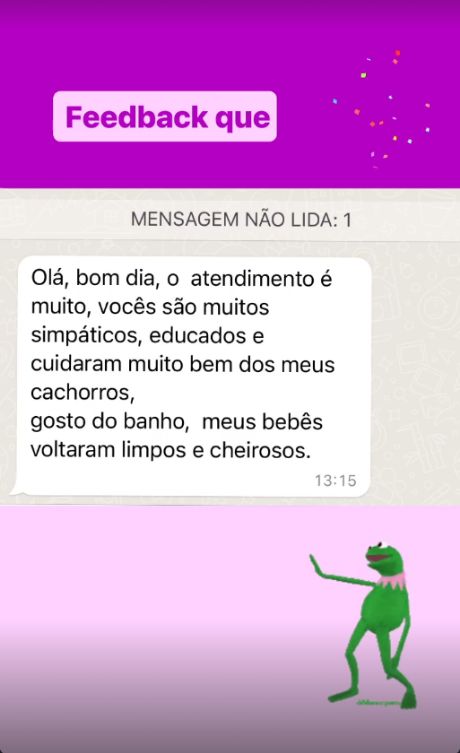 Print de WhatsApp: meus bebês voltaram limpos e cheirosos